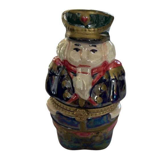 Porcelain Nutcracker-Themed Music Box With Dancing Couples Scene - Picture 1 of 7